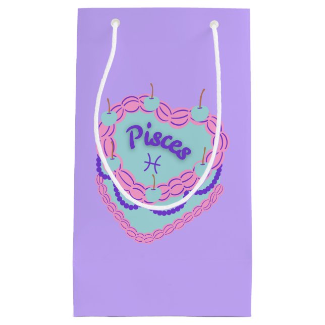Pisces Zodiac Pastel Heart Birthday Cake (Framsidan)