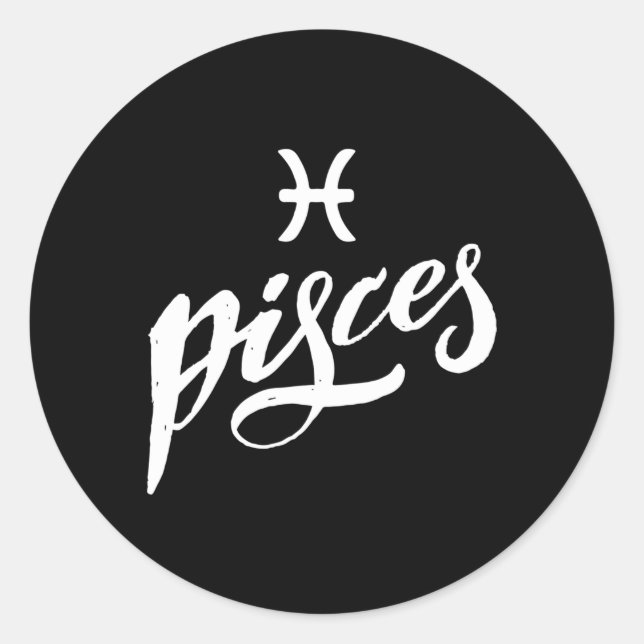 Pisces Zodiac Runt Klistermärke (Framsida)