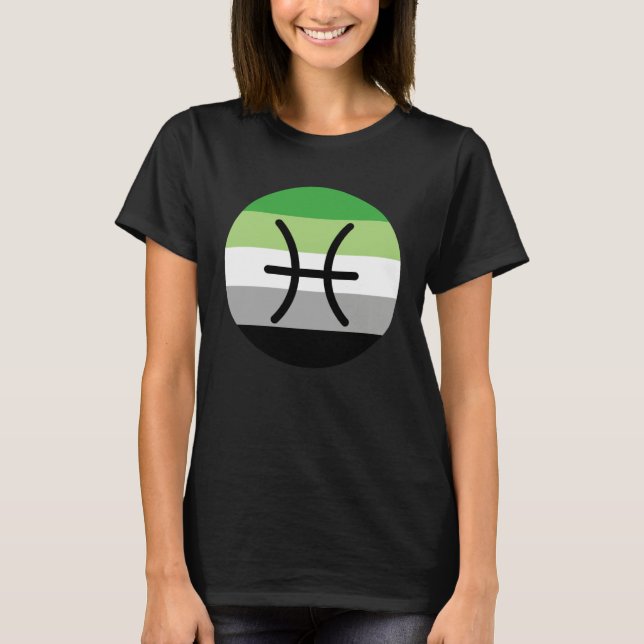 Pisces Zodiac Sign Aromantic Pride LGBTQ Aro Pride T Shirt (Framsida)