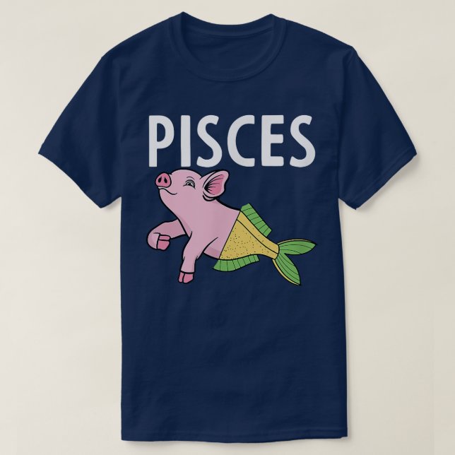 Pisces Zodiac Sign Facts Funny Fish Gris Horoscope T Shirt (Design framsida)