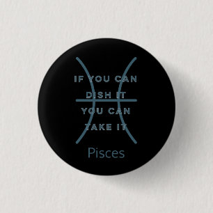 Pisces Zodiac Sign Fun Quote Blue Text Birthday Knapp