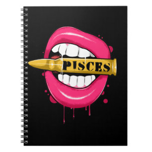 Pisces Zodiac Sign Girl Birthday mars Anteckningsbok