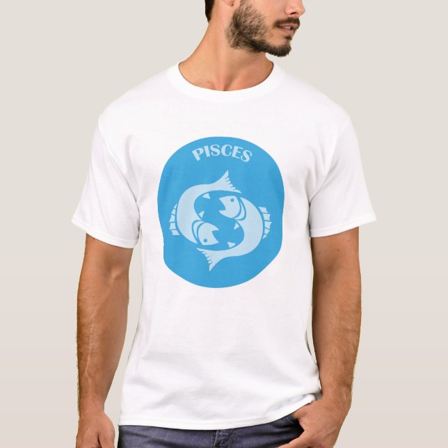 Pisces, Zodiac Sign, Horoscope, Astrology T Shirt (Framsida)
