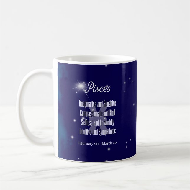 Pisces Zodiac Sign Horoscope Constellation Kaffemugg (Vänster)