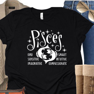 Pisces Zodiac Sign Horoscope Personality Traits T Shirt