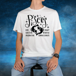 Pisces Zodiac Sign Horoscope Personality Traits T Shirt