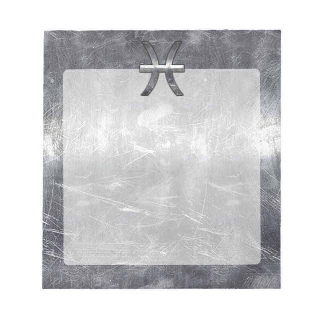 Pisces Zodiac Sign in grunge Steel stil Anteckningsblock (Framsida)