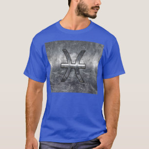 Pisces Zodiac Sign in grunge Steel stil decor T-shirt