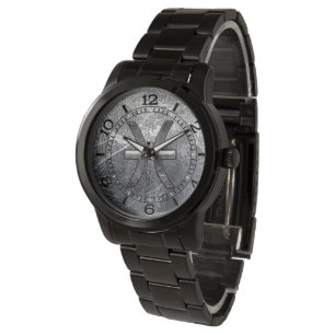 Pisces Zodiac Sign in grunge Steel stil-ratten Armbandsur