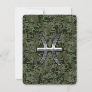 Pisces Zodiac Sign på Woodland Digital Camouflage