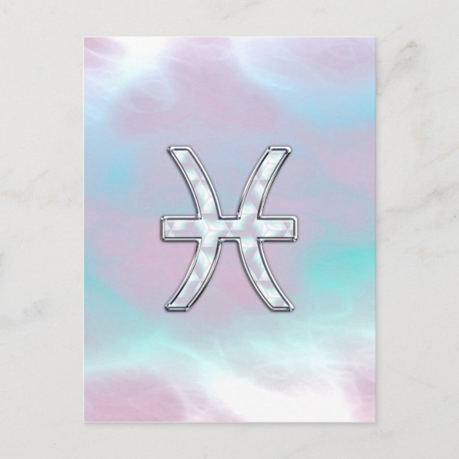 Pisces Zodiac Sign Snyggt Mor i Pearl Vykort (Framsida)