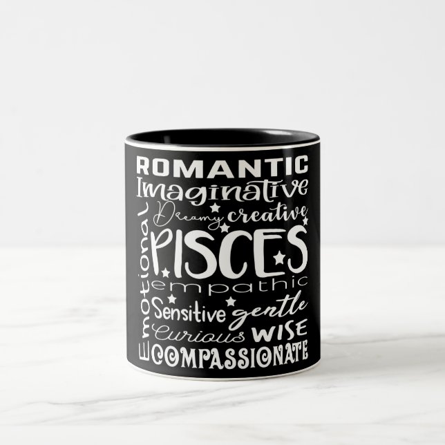 Pisces Zodiac Sign Traits Two-Tone Coffee Mugg (Center)