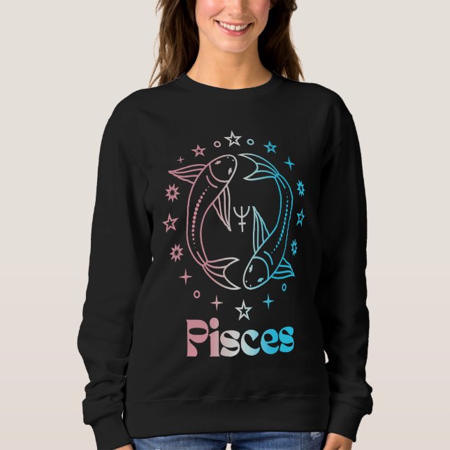 Pisces Zodiac Sign Trans Transgender Astrology LGB T Shirt (Framsida)