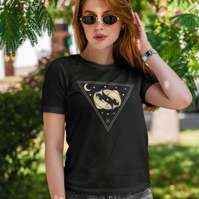 Pisces Zodiac Sign Vatten Inslag i Guld T Shirt (Skapare uppladdad)