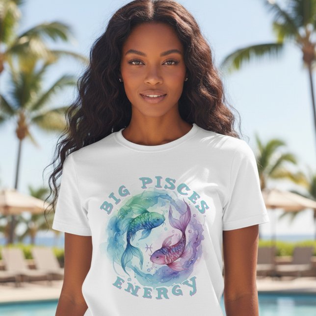 Pisces Zodiac Sign Watercolor Fish Astrology T Shirt (Skapare uppladdad)