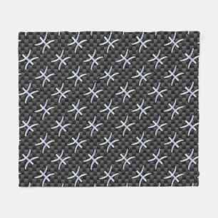 Pisces Zodiac Silver symbol Carbon Fiber Stil Fleecefilt