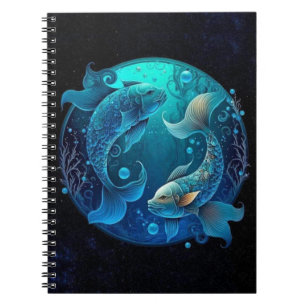 Pisces Zodiac Spiral bärbar dator Anteckningsbok