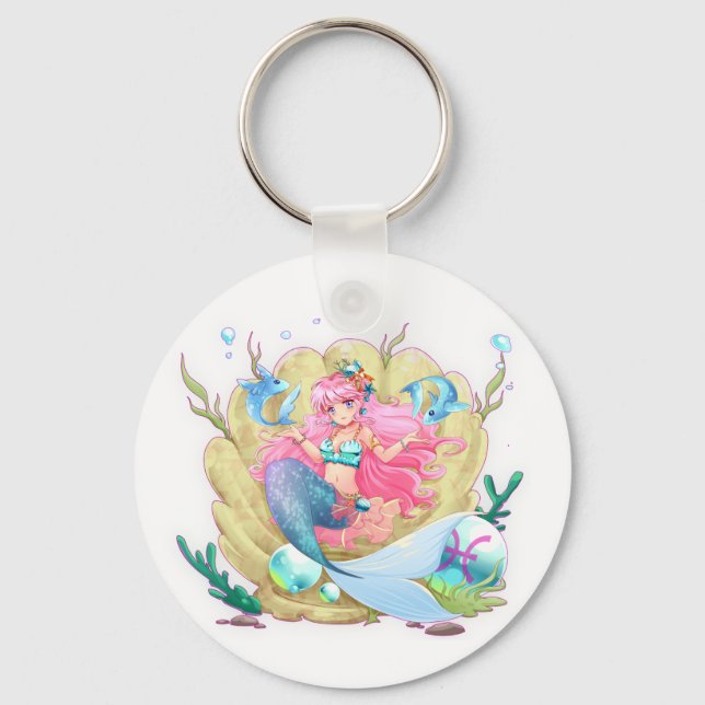 Pisces zodiac stjärntecken horoscope astrology nyckelring (Framsida)