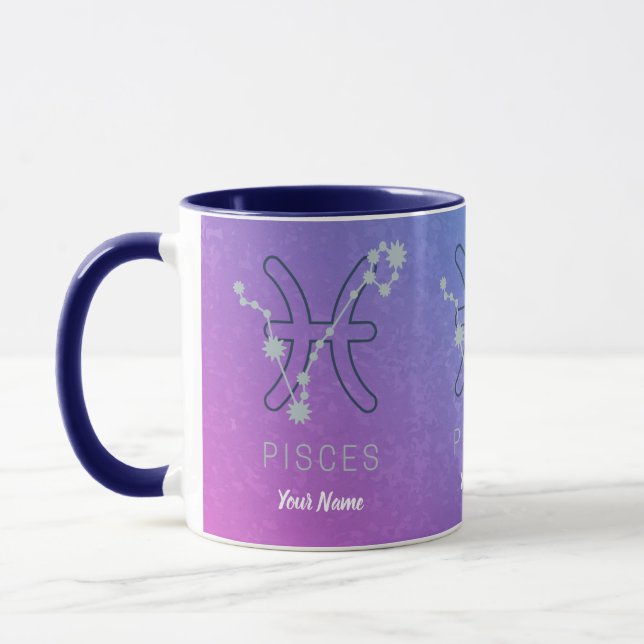 Pisces Zodiac Stjärntecken Horoscope Constellation Mugg (Vänster)