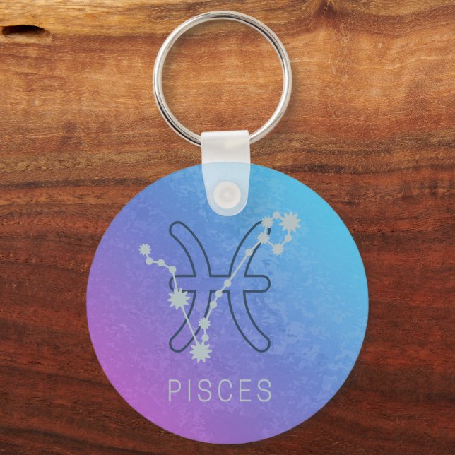Pisces Zodiac Stjärntecken Horoscope Constellation Nyckelring (Framsida)