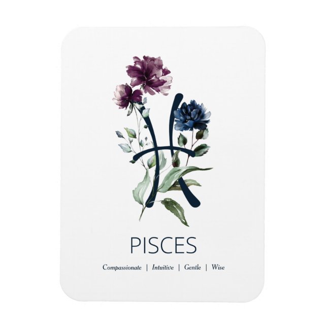 Pisces Zodiac-Stjärntecken Magnet (Vertikal)