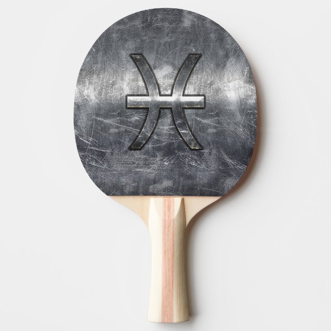 Pisces Zodiac Symbol in grunge Steel stil print Pingisracket (Framsidan)
