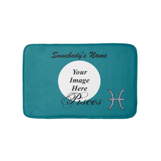 Pisces Zodiac Symbol Inslag av Kenneth Yoncich Badrumsmatta (Framsidan)