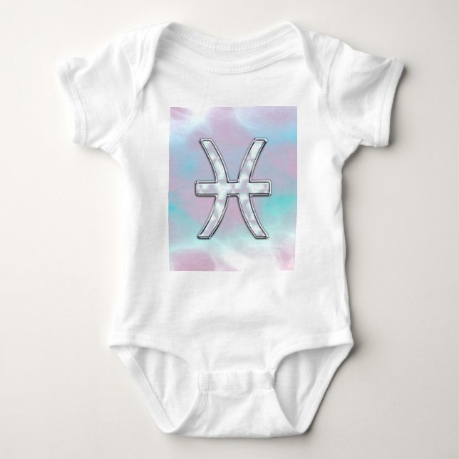 Pisces Zodiac Symbol Mor i Pearl Decor Tee (Framsida)