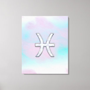 Pisces Zodiac Symbol Mor i Pearl stil Canvastryck