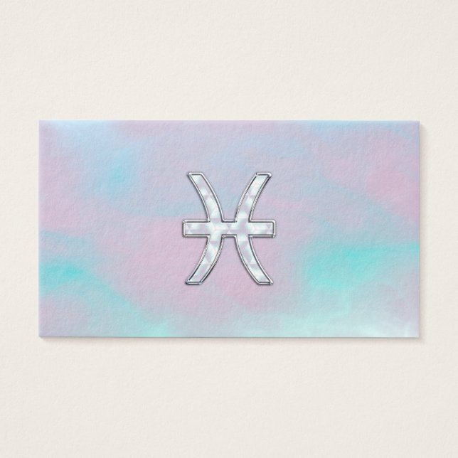 Pisces Zodiac Symbol Mor i Pearl stil Visitkort (Framsidan)