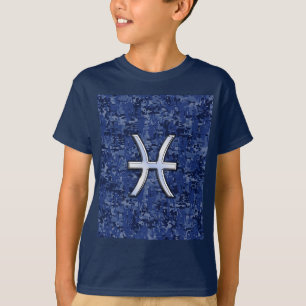 Pisces Zodiac Symbol på marinblå digitalkamera Tröja