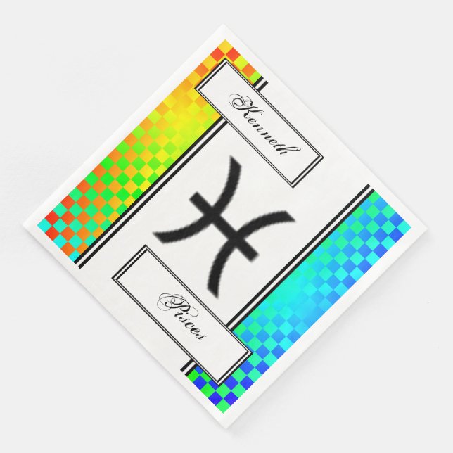 Pisces Zodiac Symbol Standard by Kenneth Yoncich Pappersservett (Hörn)