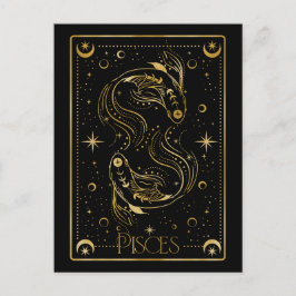 Pisces zodiac-symbol vykort