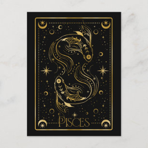 Pisces zodiac-symbol vykort