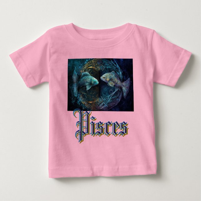Pisces Zodiac T Shirt (Framsida)
