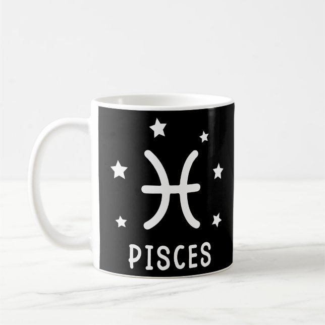 Pisces Zodiac-tecken - akstrologi Kaffemugg (Vänster)