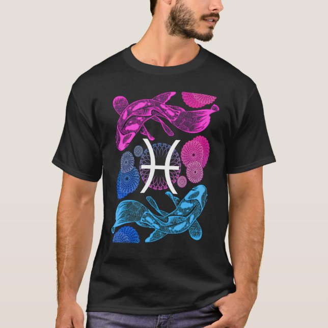 Pisces Zodiac-tecken - akstrologi T Shirt (Framsida)