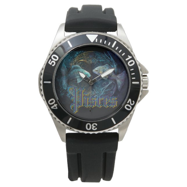 Pisces Zodiac-tecken Armbandsur (Framsida)
