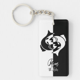 Pisces Zodiac-tecken, Black & White Keychain