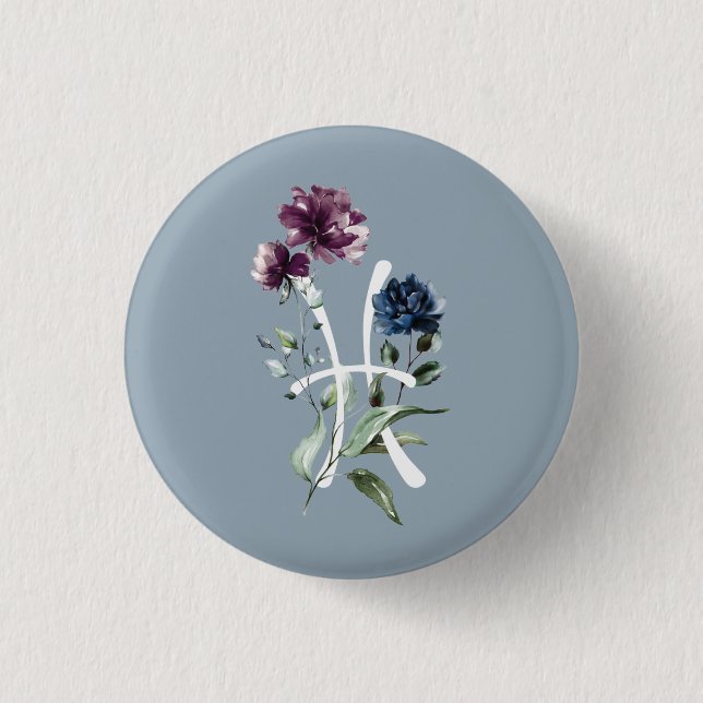 Pisces Zodiac-tecken Knapp (Framsida)