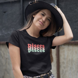 Pisces Zodiac-tecken | Ljust grönt Power Färg T Shirt