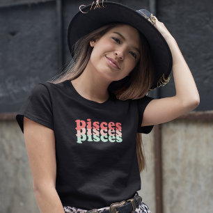 Pisces Zodiac-tecken Ljust grönt Power Färg T Shirt