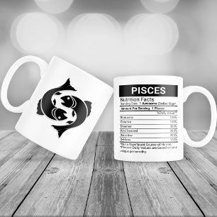 Pisces Zodiac-tecken med näringsfynd. Jumbo Mugg