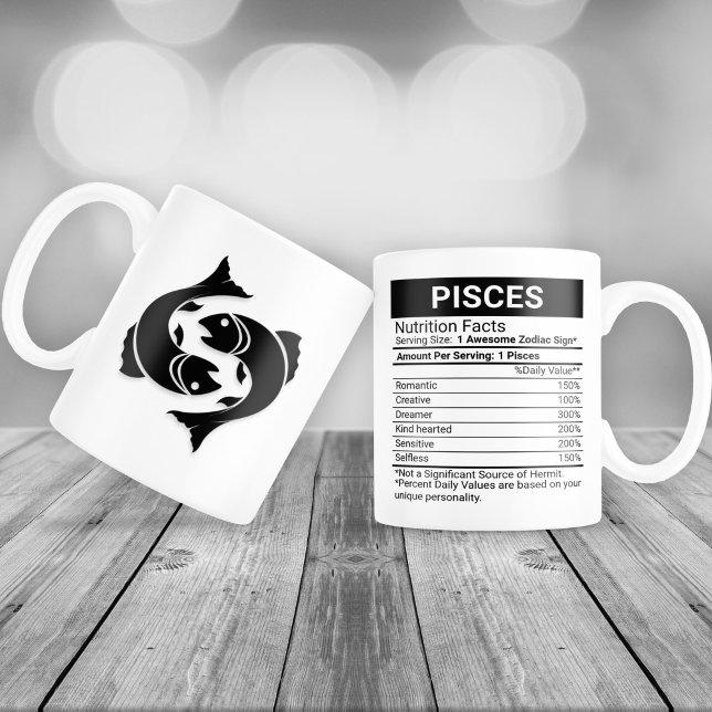 Pisces Zodiac-tecken med näringsfynd. Jumbo Mugg (Skapare uppladdad)