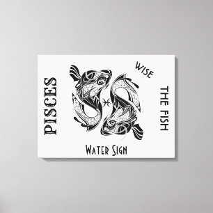 Pisces Zodiac-tecken och symbol Canvastryck