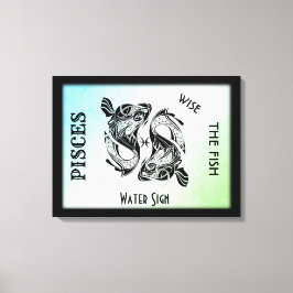 Pisces Zodiac-tecken och Symbol Wrapped Canvas