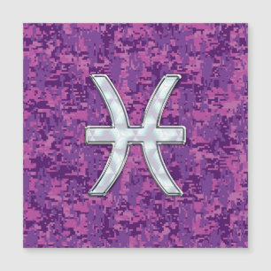 Pisces Zodiac-tecken på Fuchsia Rosa Digital Camo