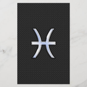 Pisces Zodiac-tecken på svart snake Skin Decor Brevpapper