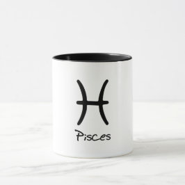 Pisces Zodiac-tecken på vit bakgrund Mugg