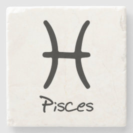 Pisces Zodiac-tecken på vit bakgrund Stenunderlägg
